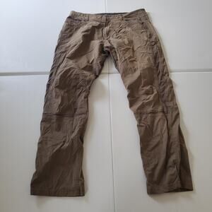 Kuhl Pants Mens 36x32 Brown Straight Leg Articulated Hiking Outdoor Nylon Blend